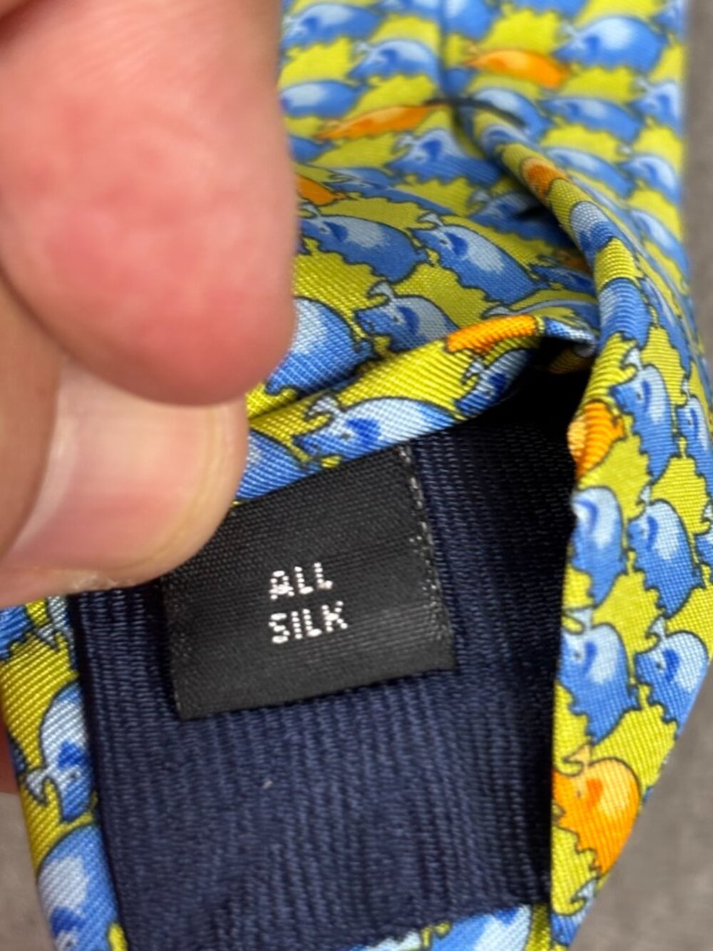 Holland & Sherry Silk Pig Novelty Print Tie Handmade USA - Picture 6 of 7